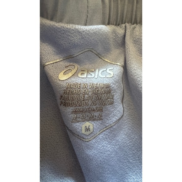 ASICS Womens Running Shorts Gray Elastic Waist Mesh Trim Zip Pocket Size Medium - Picture 4 of 7